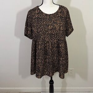 Stylish Black and Tan Women's Tunic sz 2X